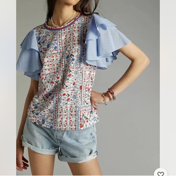 Anthropologie Tops - Anthro’s Let Me Be Flutter-sleeve top